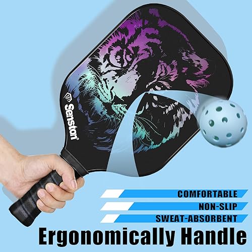 Miniatura 2 de Senston Juego de 4 o 2 palas de pickleball profesional, juego de pickleball de grafito profesional, núcleo compuesto de panal, bola de pepinillo