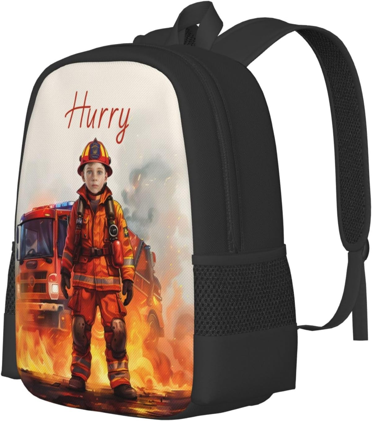 Custom Firefighter Backpack, Personalized Backpack with Text Name Photo, Customized Large Capacity Casual Fashion Backpack for Hiking Camping Picnic Travel - Image 9
