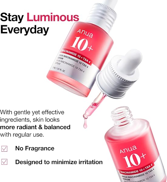 ANUA Niacinamide 10 + TXA 4 Serum, Hyaluronic Acid, Tranexamic acid, Vitamin B12, Facial Serum for Glass Skin, Clarifying, Radiant Complexion with Natural Color, Korean Skin Care (30ml /1.01 fl.oz) - 4