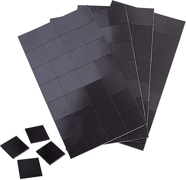 WINTEX Magnetic Plates, Self-Adhesive, Strong - 112 Magnets 30 x 30 mm, Can Be Cut to Size - Flat Adhesive Magnets Suitable for Sticking Photo/Pictures or Sticking to the Board 30 x 30 x 2 mm