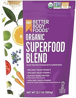 BetterBody Foods Organic Superfood Powder with Protein, Vitamins C, E, a...