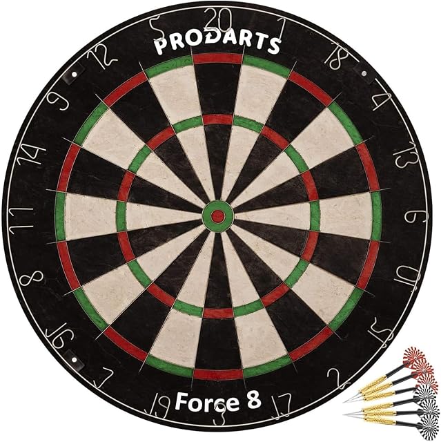 Tarcza do darta Lightning 7 i Steeldart Force 8 zestaw do darta z akcesoriami: tarcza do darta, stalowe rzutki, lotki do darta, zeszyt do darta i zestaw montażowy