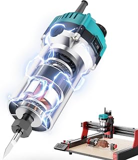Twotrees CNC Router Machine Trimmer-Set 800W Frässpindel | 10000-30.000 U/minLevel 6 Geschwindigkeitsregelung, Kompakt-Fräswerkzeug mit Koffer, Frässpindel für TTC450 Pro CNC-Maschine