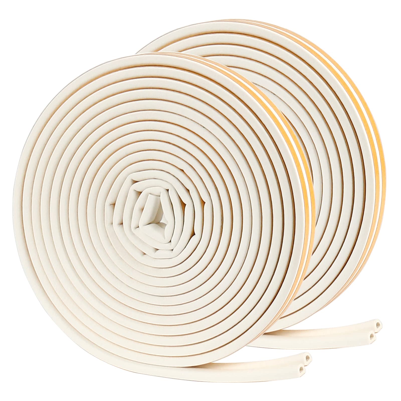 Window Insulation, 4 Seals Total 20M Self Adhesive Type D Door Insulation Strip Draught Excluders Tape for Windows and Door Seal, Weather Strip, Window Noise Blocker (9mm X 6mm X 5 Meters)