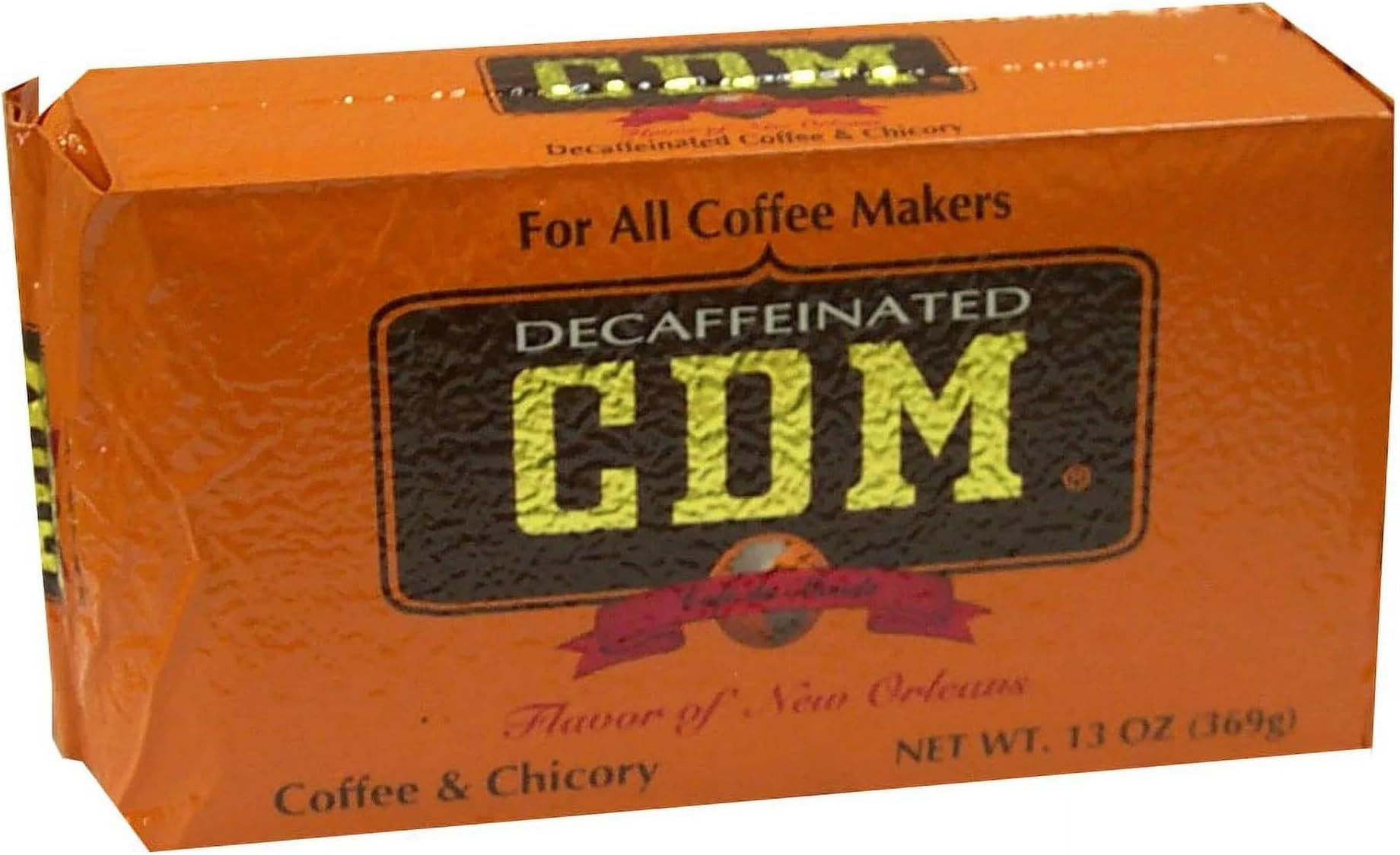 CDM Decaffeinated Ground Coffee & Chicory for All Coffee Makers, 13oz Bag (Pack of 1)