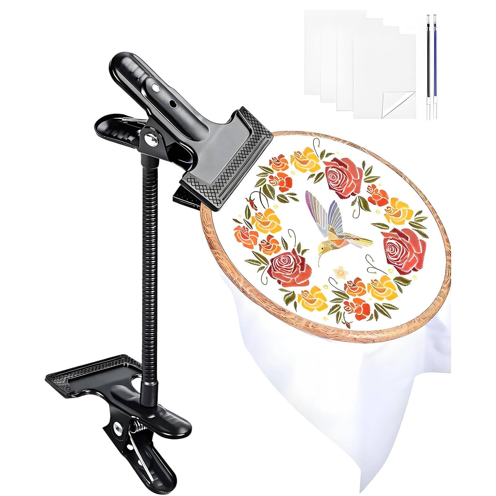 Foldable Embroidery Stand with 360 Degree Swivels Function and Secure Clamp for Stable Crafting Folding Embroidery Stand