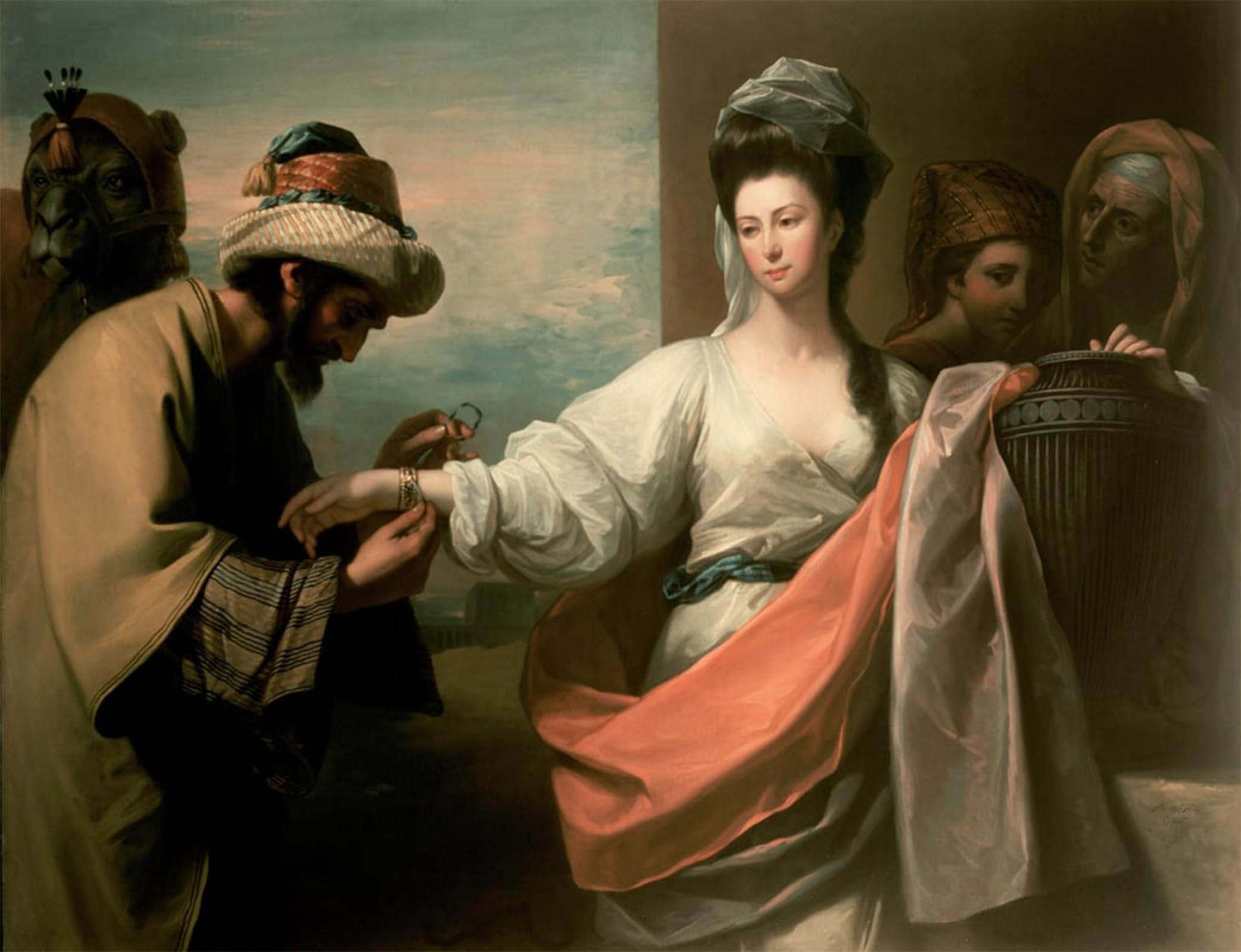 POSTERIIk Famous Print Pop Art Wall Art Graffiti Isaac's Servant Trying the Bracelet on Rebecca's Arm by Benjamin West Art Prints for Home Decor 60x90cm