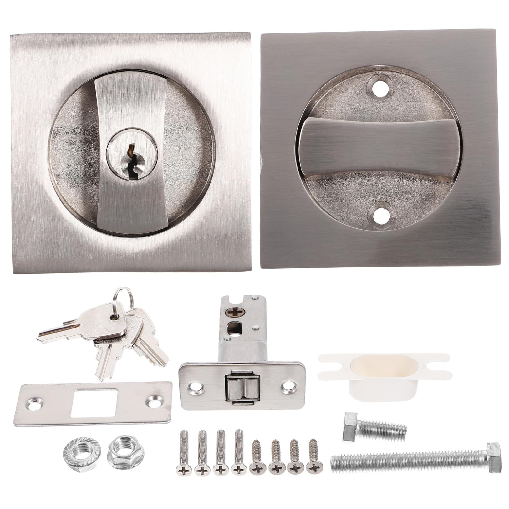 HOMSFOU Cerradura Aleación de Zinc Invisible para Puerta Corredera con Llave Resistente Corrosión y Humedad, para Oficinas y Dormitorios