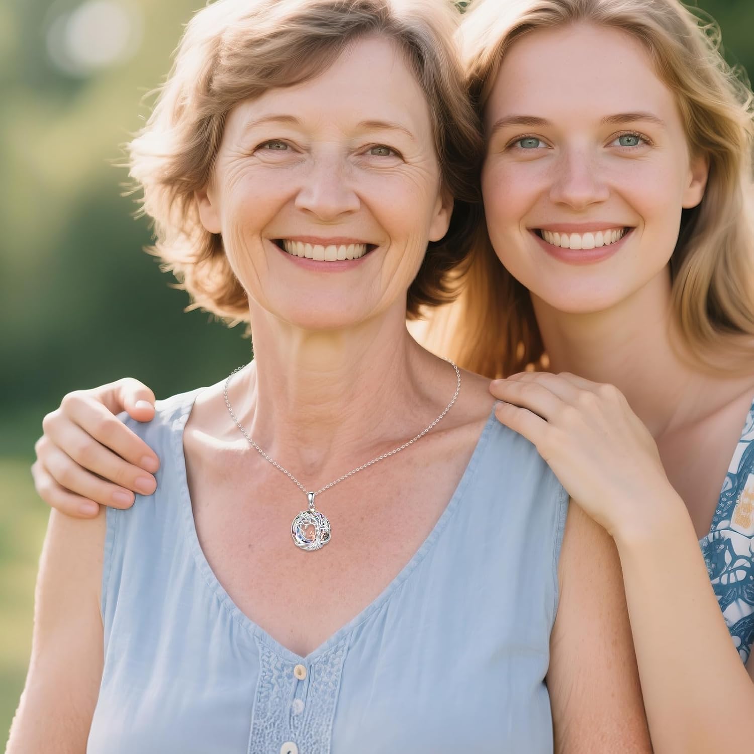 Tree Of Life Necklace Sterling Silver Mother Daughter Necklace Crystal Tree Of Life Pendant Jewelry Gift For Mom Grandma Women Wife - Image 3