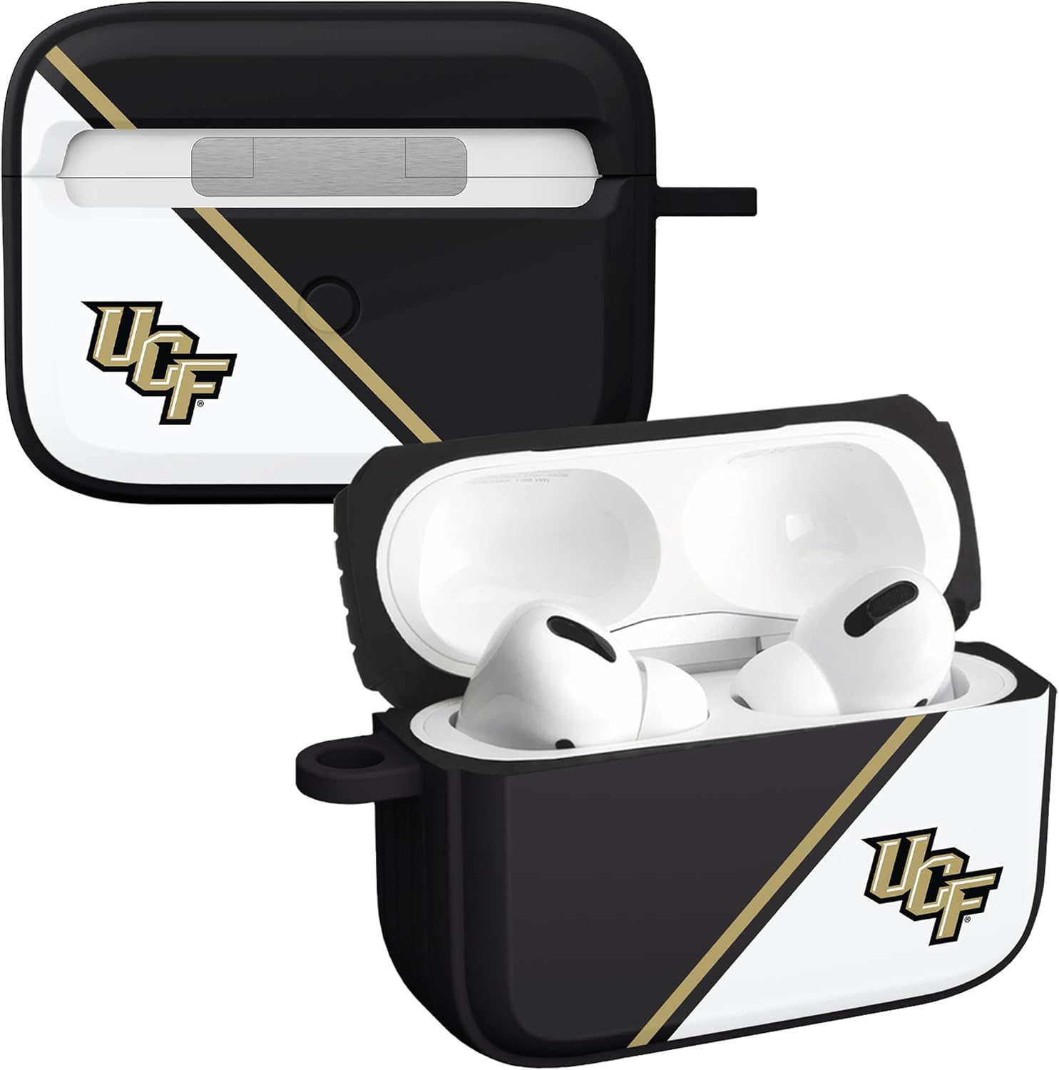 Affinity Bands Central Florida Knights HDX Case Cover Compatible with Apple AirPods Pro 1 & 2 (Paint Stripe)