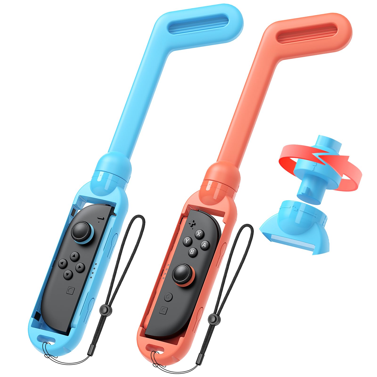 Photo 1 of [for ?????? ?/?] - MENEEA Golf Club Grip for Nintendo Switch 2/Switch 1 Joy-Con| for Mario Golf Nintendo Switch Game Accessories & Mario Golf Super Rush| Rotatable Clubhead,Detachable Storage