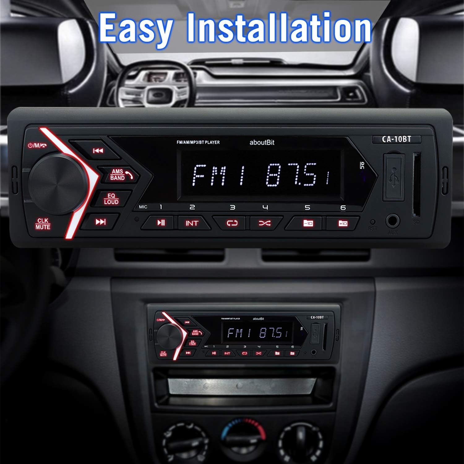 Exclusive Special Bluetooth Car Stereo Radio Receiver,Single Din Mechless Digital Media Receiver Support FM/AM /USB/SD/FLAC/MP3/Aux-in with 7 Color Backlit,Wireless Remote Control Cheapest 🛒 Bluetooth Car Stereo Radio Receiver,Single Din Mechless Digital Media Receiver Support FM/AM /USB/SD/FLAC/MP3/Aux-in with 7 Color Backlit,Wireless Remote Control