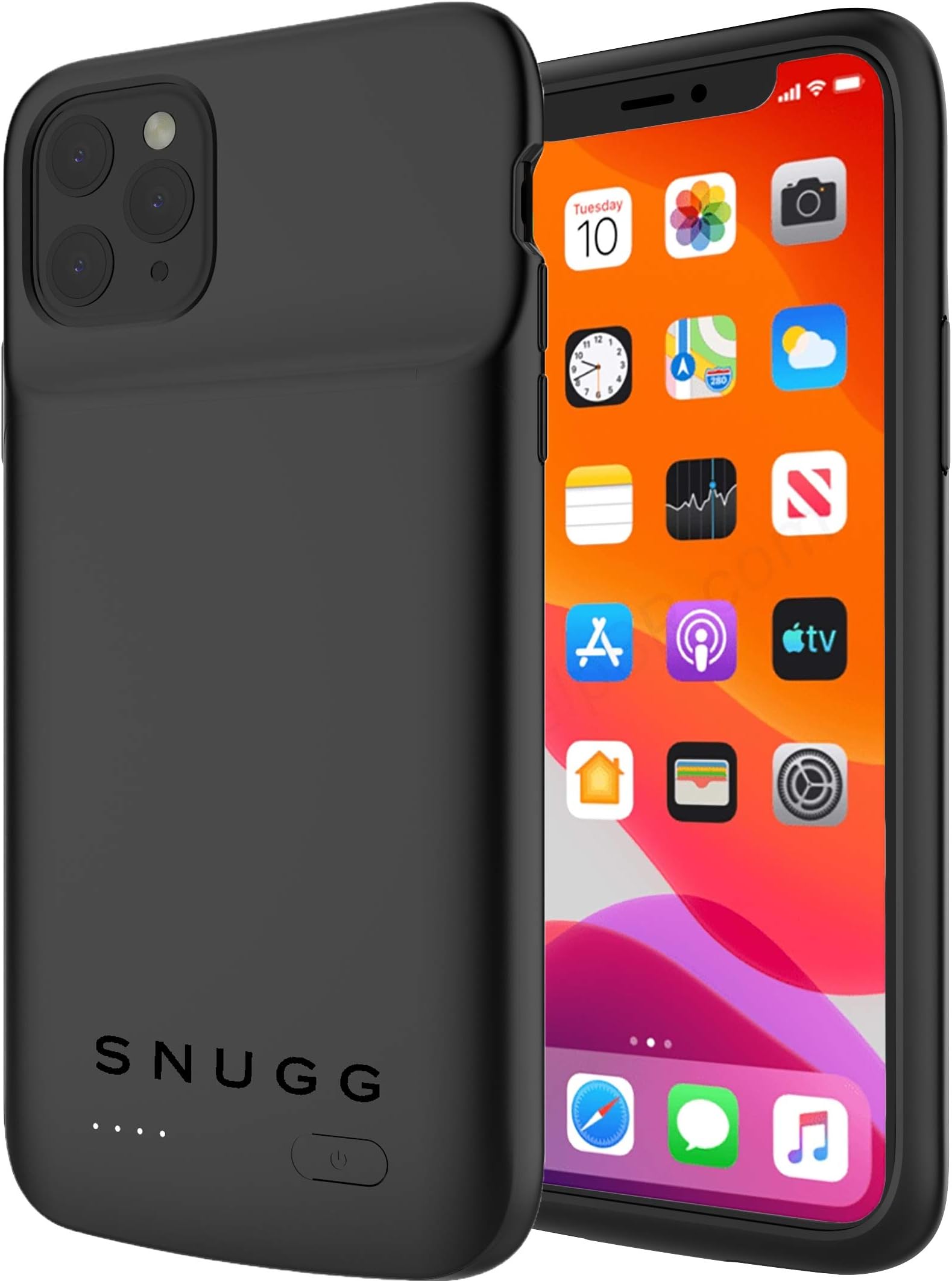 Snugg iPhone 11 Pro Max Ultra Slim Battery Case – Fast Charging Portable Protective Charging Cover in Blackest Black…