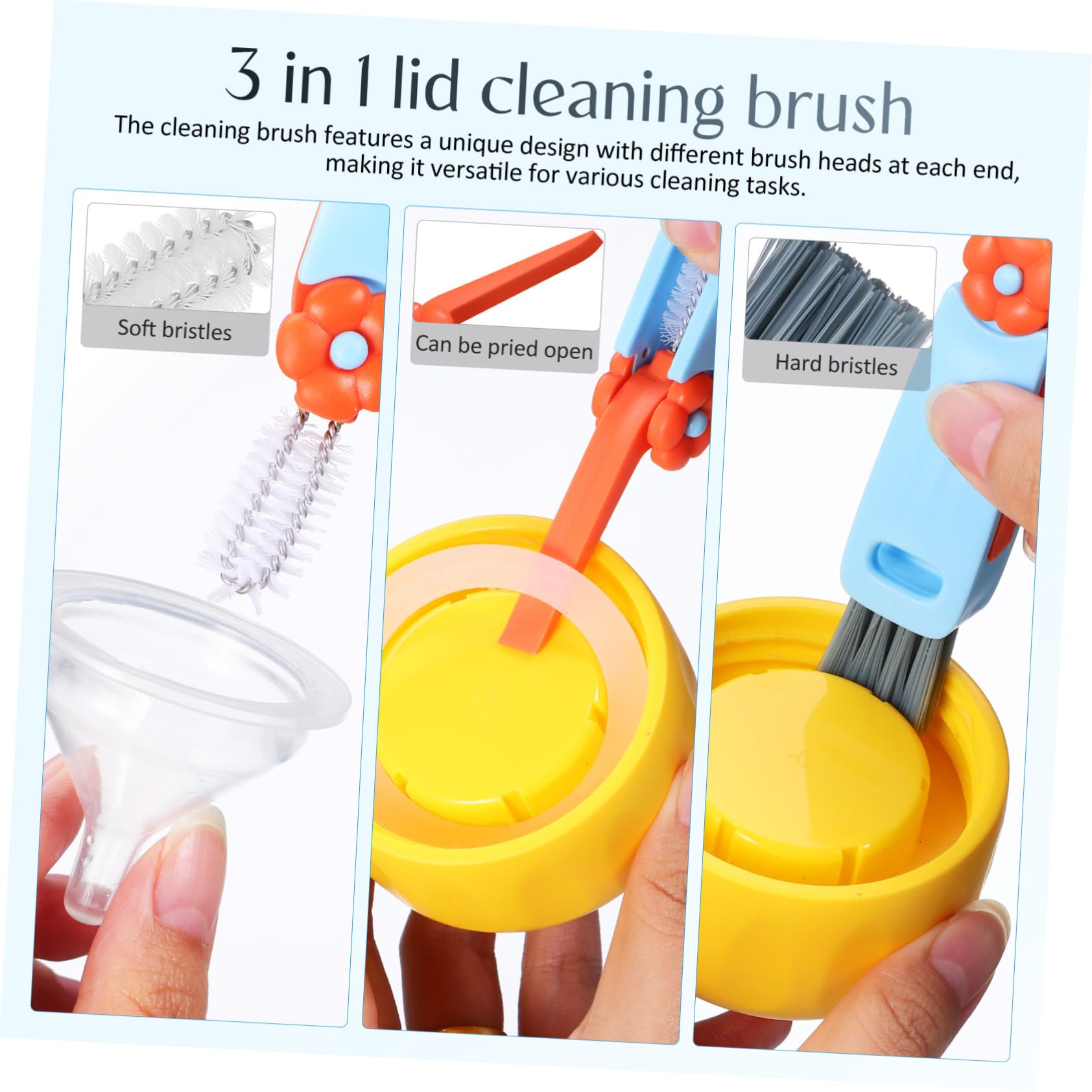 Set di spazzole multiuso per la pulizia, include scovolini per fessure, bottiglie, tubi, mocio per acqua, spazzole per la pulizia della spina elettrica, 6 pezzi x 4 set