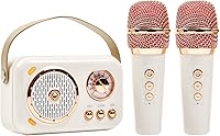 Vista 1 de Altavoz Bluetooth portátil con juego de micrófono, altavoz Bluetooth retro con máquina de karaoke en casa, micrófono de karaoke portátil de mano