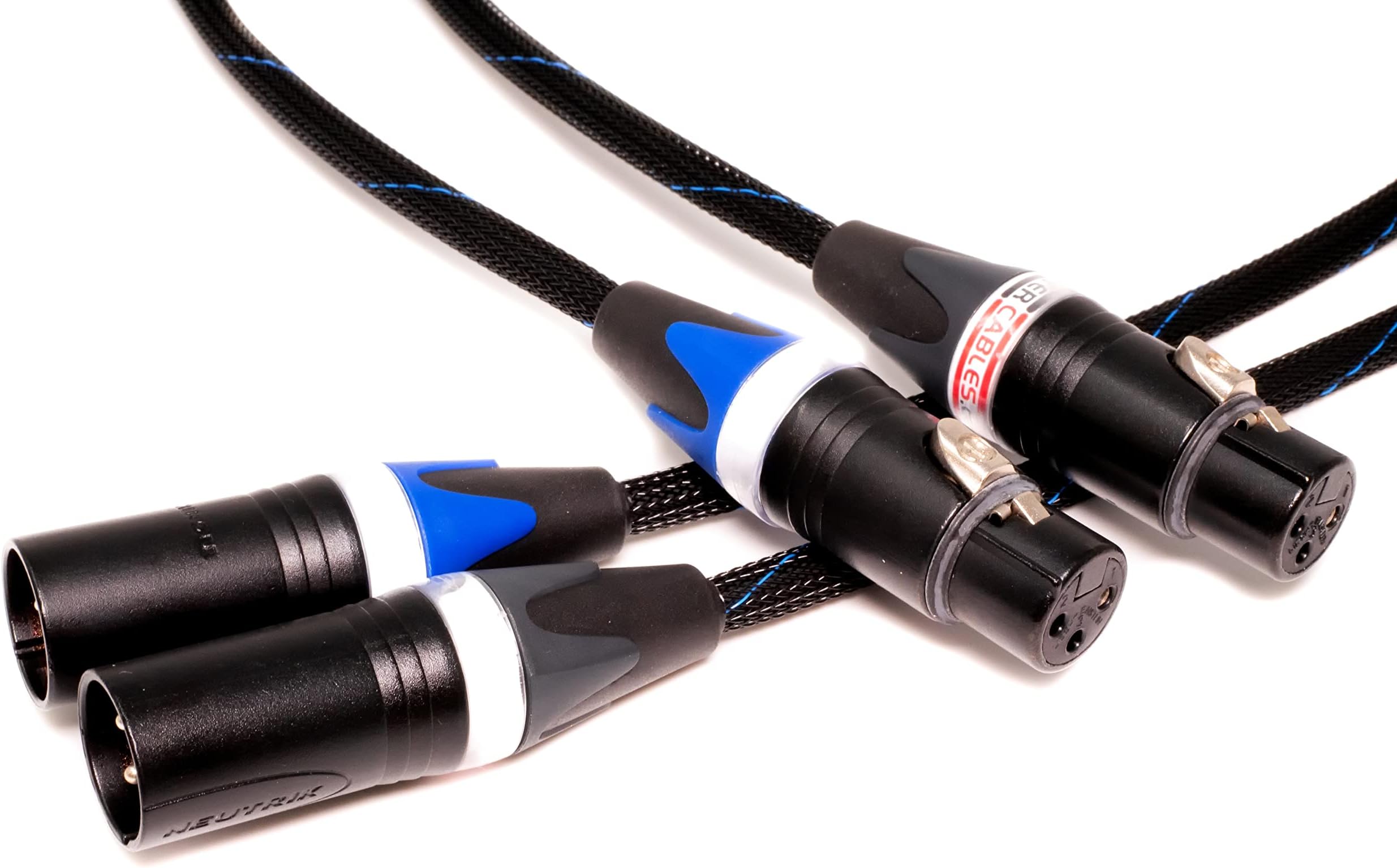 BetterCables.com Blue Truth Ultra Balanced XLR Cables - Stereo Pair (2 Cables) - High-End, High-Performance, Audiophile Premium Hi-Fi Audio, Silver/Copper Hybrid, Teflon - 6 Feet