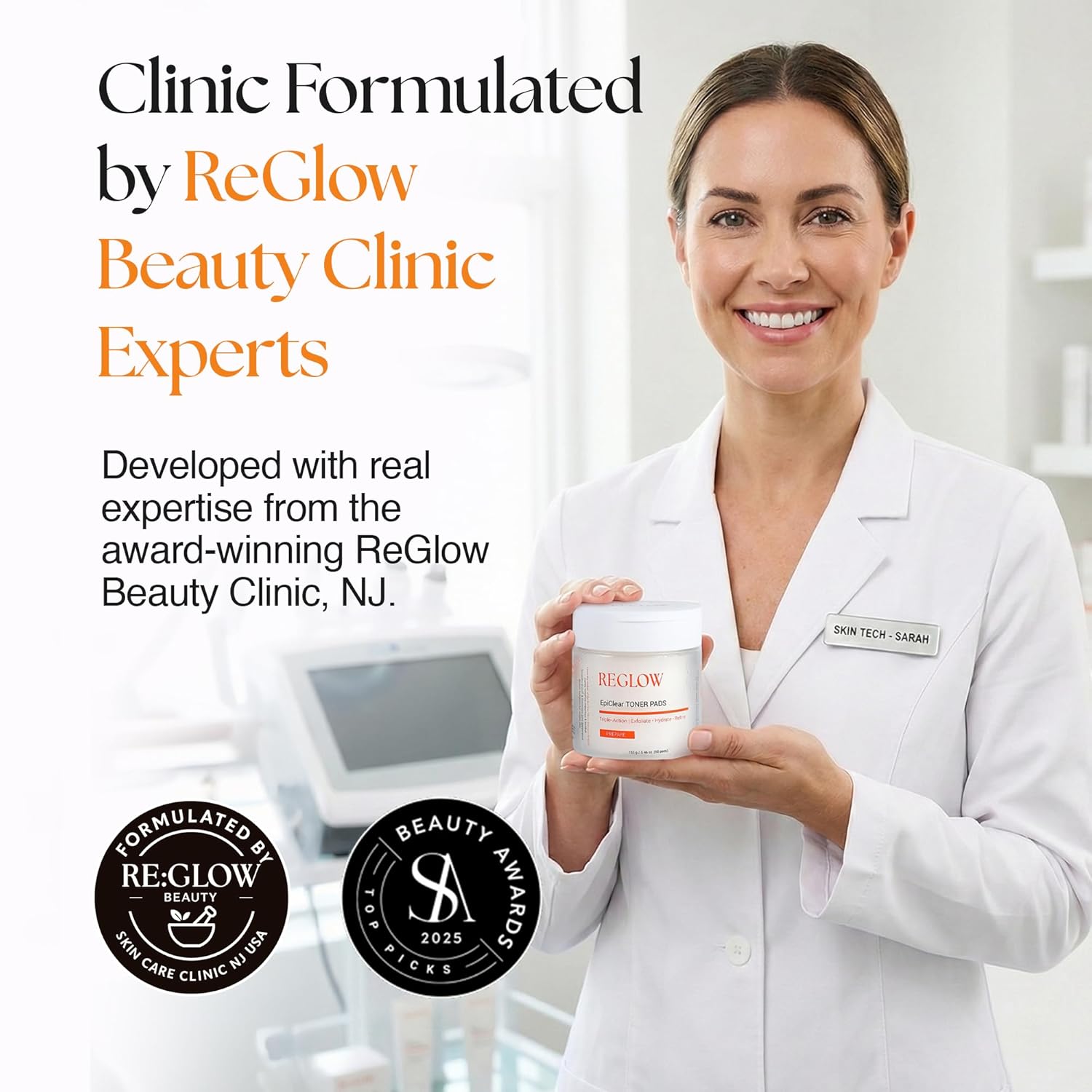 ReGlow EpiClear Toner Pads – Exfoliating Facial Pads with PHA, AHA, BHA & Niacinamide – Pore Refining, Hydrating & Resurfacing Daily Peel – Clinic-Inspired Skincare for Smooth Texture - Image 6