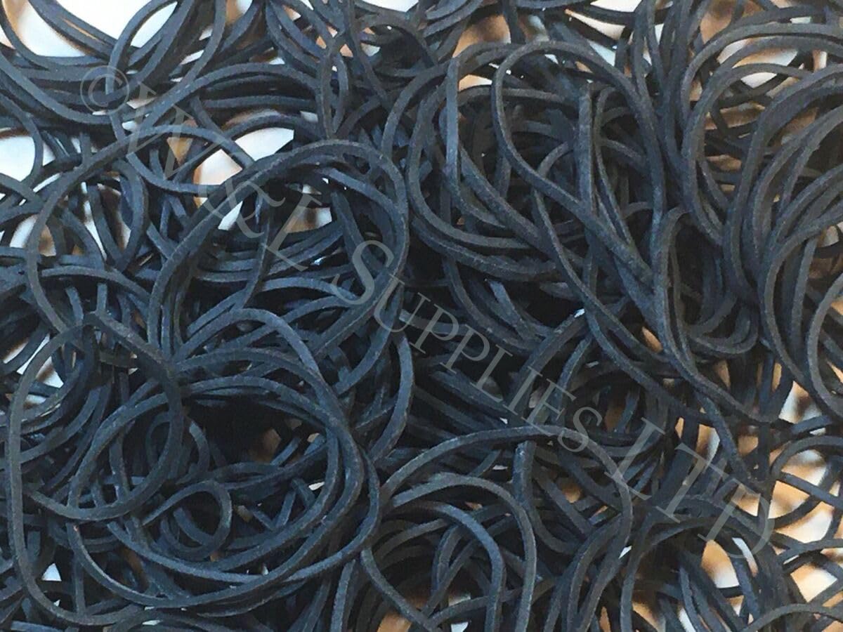Rubber Bands No.12 240mm x 1.5mm Colour Brown, Blue, Green, Red, Black, Yellow1lb/454g (Black)