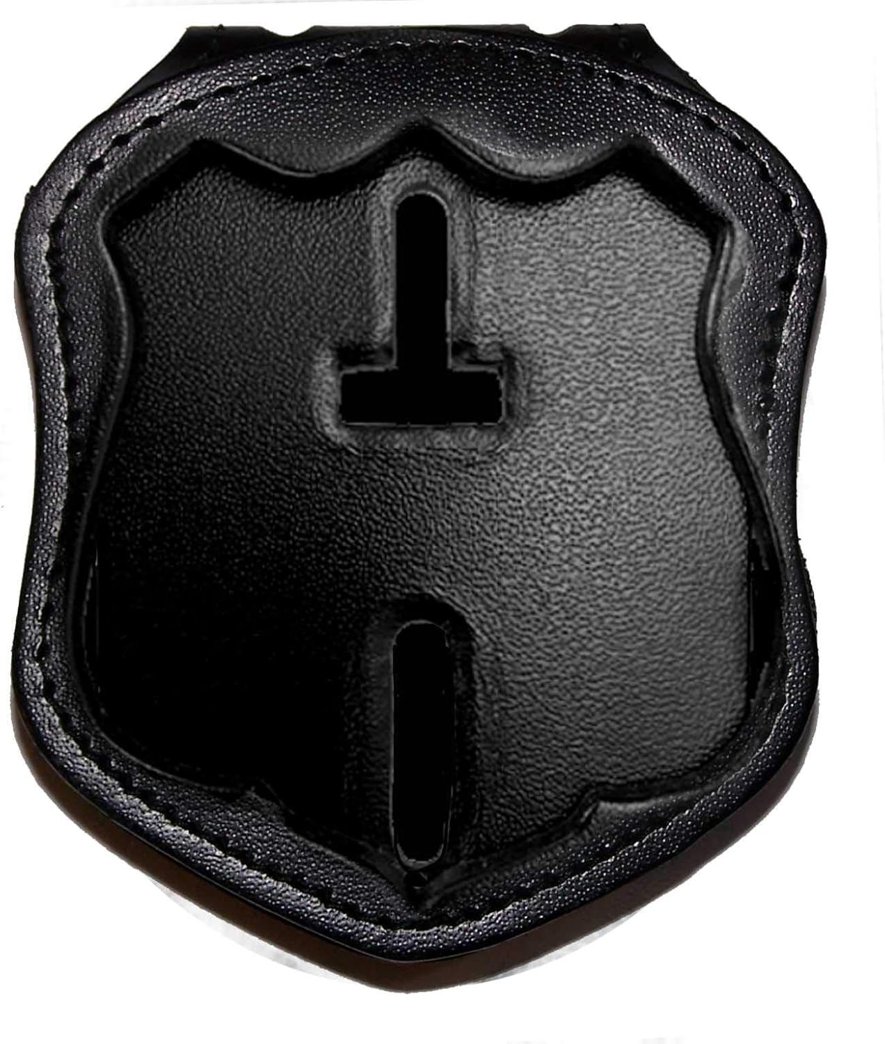 Perfect Fit Shield Wallets Houston Police Belt Clip Badge Holder with Pocket and Chain (Cutout DK113, 2.73 inches tall)