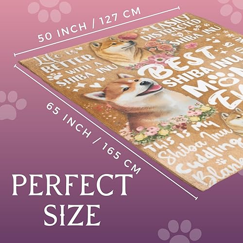 Miniatura 7 de Regalos Shiba Inu para mujer, manta única de franela Shiba Inu, 50 x 65 pulgadas, agradable al tacto, regalo novedoso
