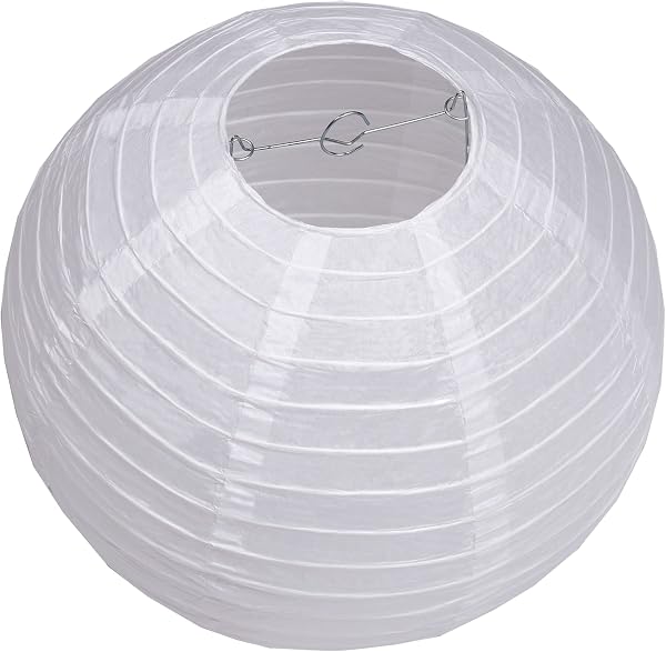 Matissa 16"(40CM) Pack of 3 Paper Lantern Wedding Party Decoration Craft Lamp Shade (White) - 4