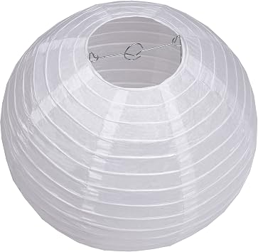 Matissa White Paper Lanterns Packs of 3 Round Paper Lanterns Lampshade Party Decorations (All White, 12 (30 Cm))