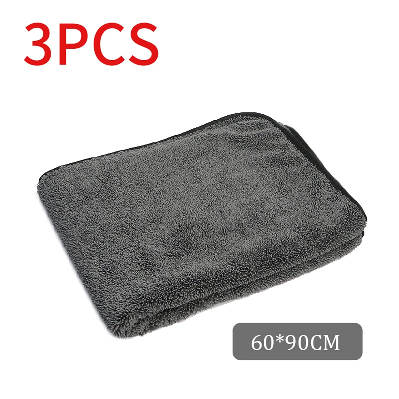 Wshao Store Toallas de Microfibra Toalla de Lavado de automóviles Microfibra 60 0gsm Auto Auto Soft Soft Car Care Car Paño de Secado (Color : 60x90cm 3pcs)