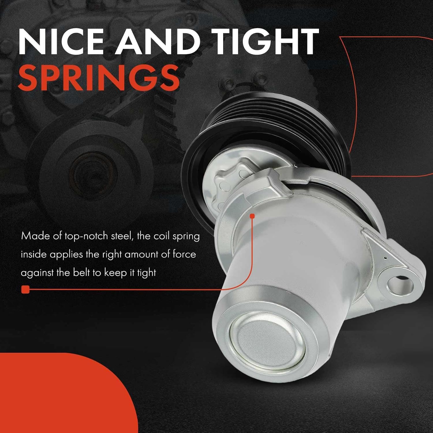 A-Premium Belt Tensioner Assembly with Pulley Compatible with Mazda 3 2010-2013, 5 2012-2017, 3 Sport 2010/2012-2013, CX-7 CX7 2007-2012, MX-5 Miata 2006-2015, 2.0L 2.3L 2.5L, Replace# L3P915980D