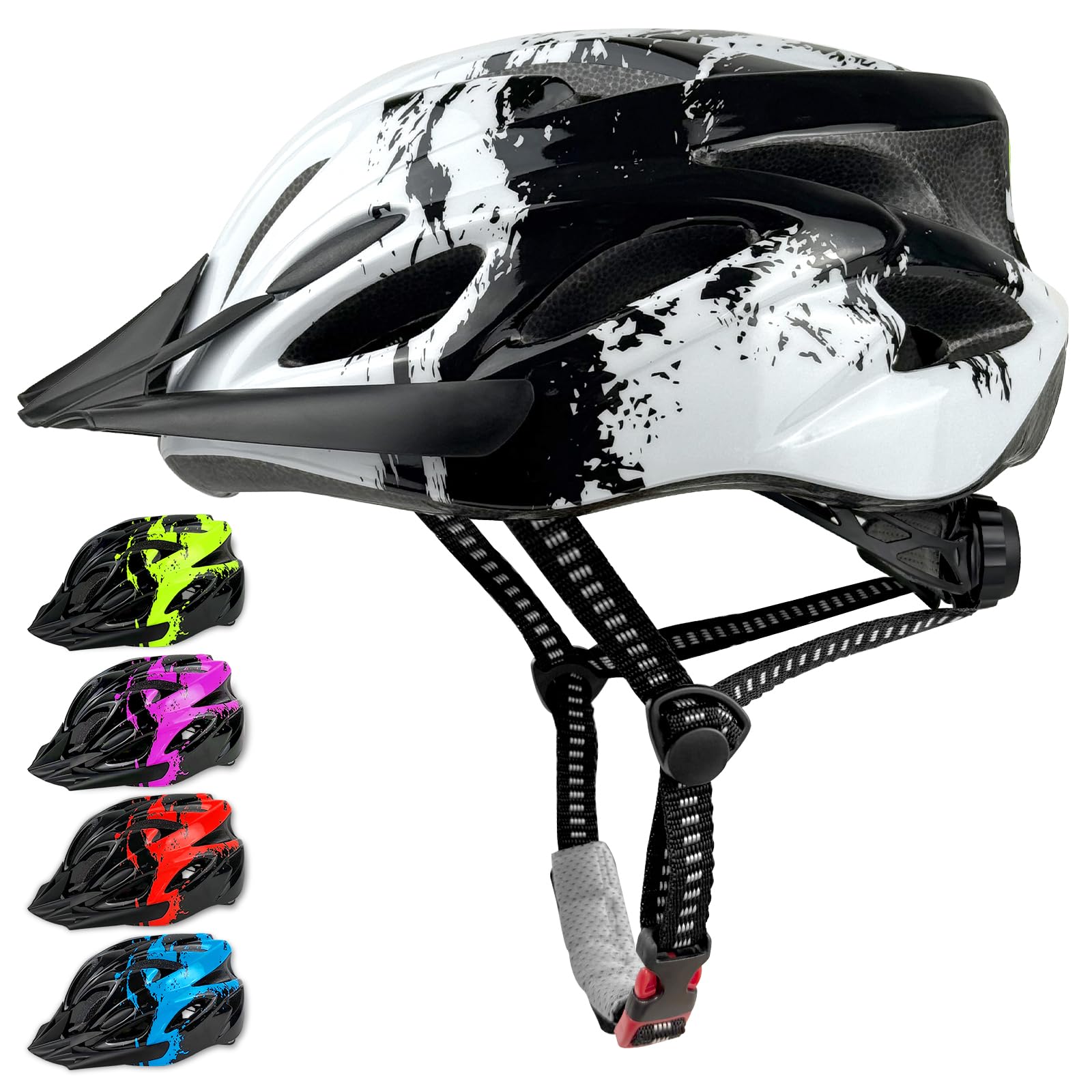 LeapBeast Fahrradhelm Kinder, Verstellbarer Kinderhelm für Jungen und Mädchen im Alter von 3-13 Jahren, Mehrere Belüftungen Helm, Multisport-Kinderhelm mit Visier, Schutzhelm