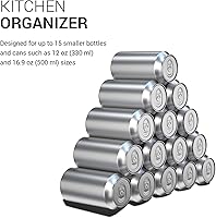 Vista 4 de kwmobile Alfombrilla apilable de silicona para botellas, organizador de refrigerador para apilar botellas, latas, cerveza, refrescos, estante Negro