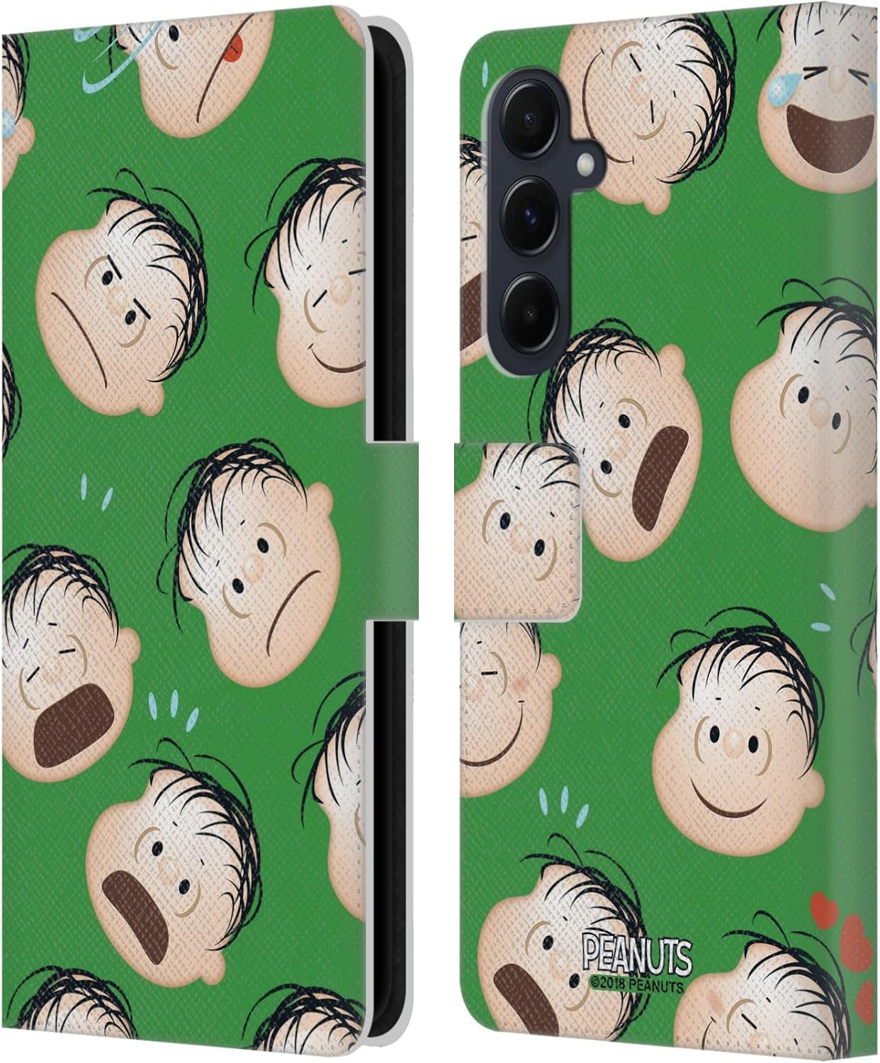 Head Case Designs Officially Licensed Peanuts Linus Character Patterns Leather Wallet Case Compatible with Samsung Galaxy A55 5G
