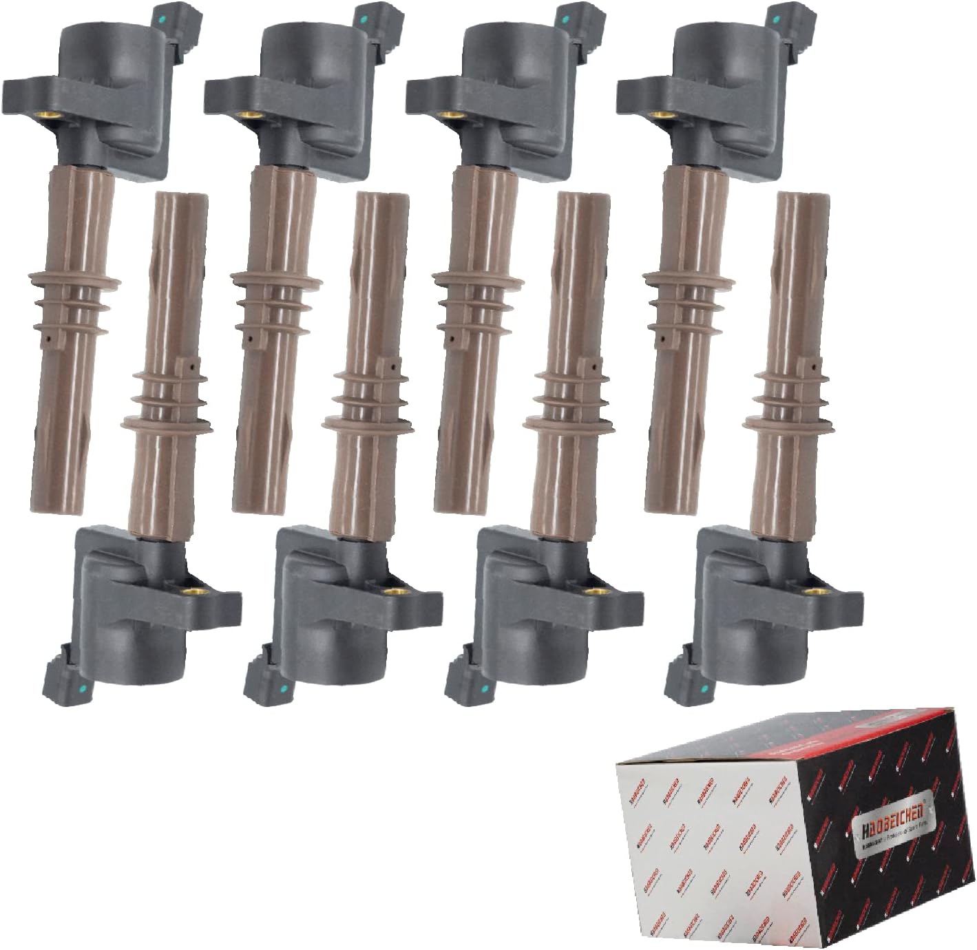 HAOBEICHE DG521 Ignition coil pack of 8 Compatible with Ford Expedition Explorer F-150 F-250 F-350 Mustang Mountaineer Navigator Mark LT 4.6 5.4 7.3 V8 2008-2014