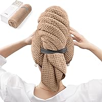 Vista 12 de YFONG Toalla de pelo grande para mujer, toalla de microfibra súper absorbente para cabello rizado, turbantes de cabello de secado rápido