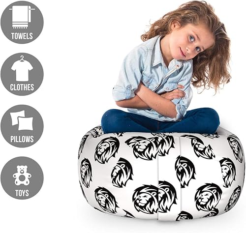 Miniatura 68 de Lunarable Silla de almacenamiento para adolescentes, coloridos patines de estilo retro, para actividades juveniles, para niñas y niños, divertido