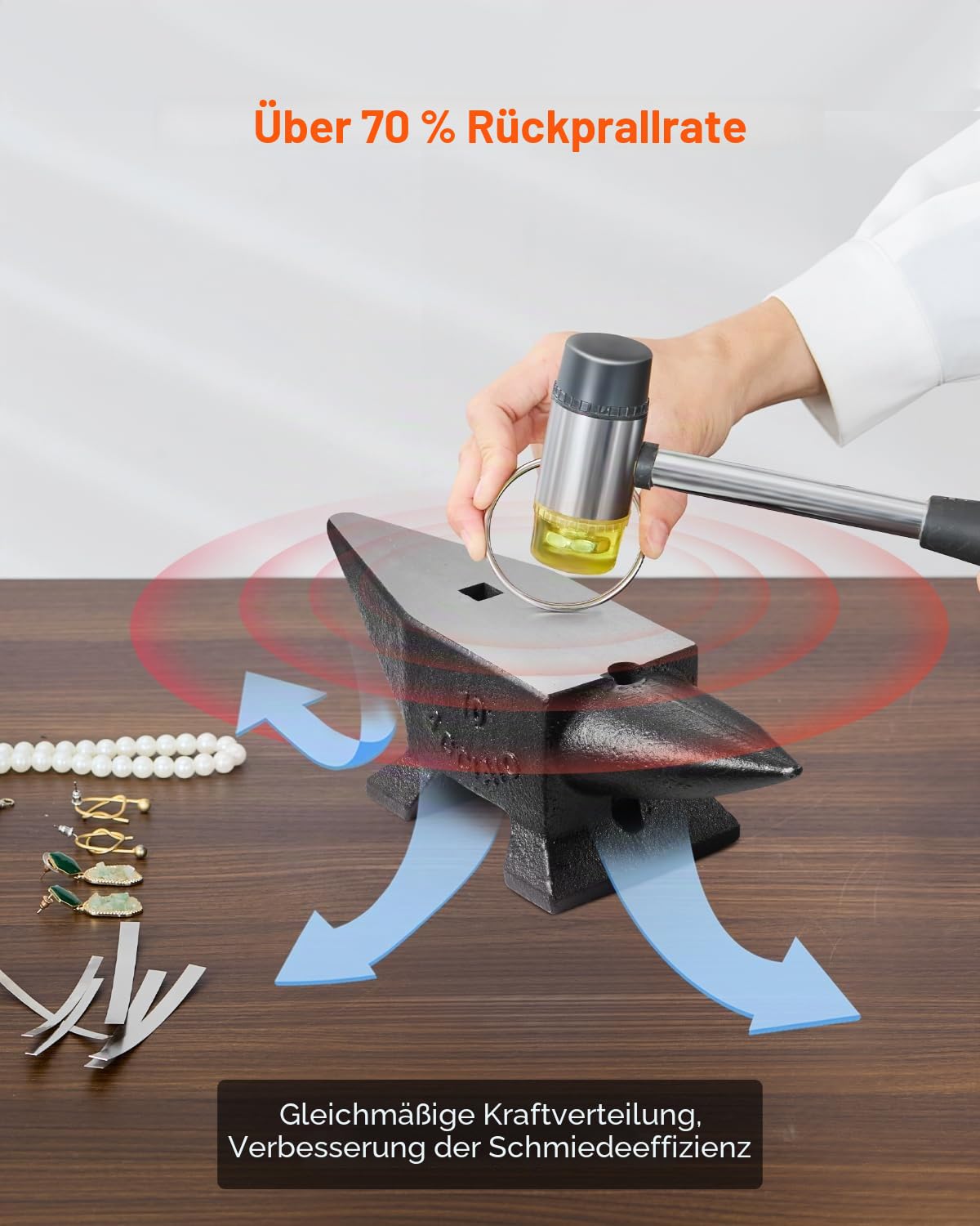 VEVOR 10kg Schmiedeamboss 55HRC Stahl Schmiede Werkzeug 35, 3x11, 3x16cm Amboss mit einer Arbeitsfläche von 355x110mm, Abflachen Schmieden und Formen Metall, Cast Iron Anvil 22 LBS, Schwarz & Grau