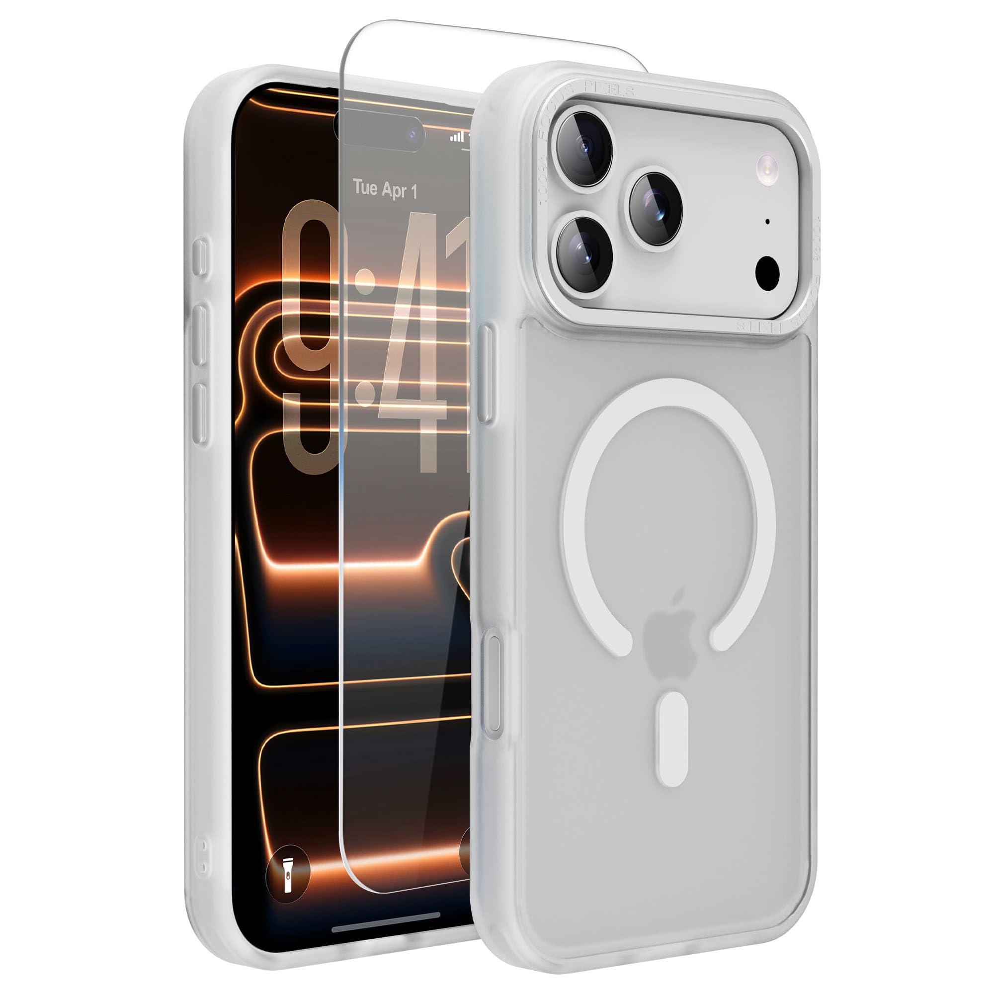 iPhone 18 Pro Max/17 Pro Max Case,Compatible with MagSafe White