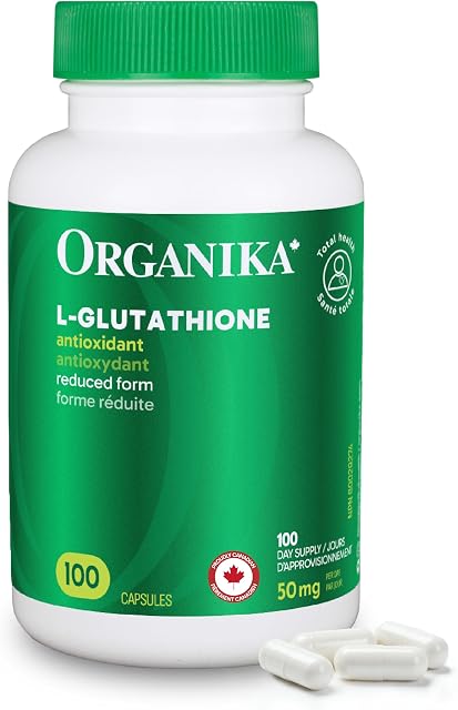 Organika Canadian-Made L-Glutathione (Reduced), Antioxidant and Detox Support -100 Caps