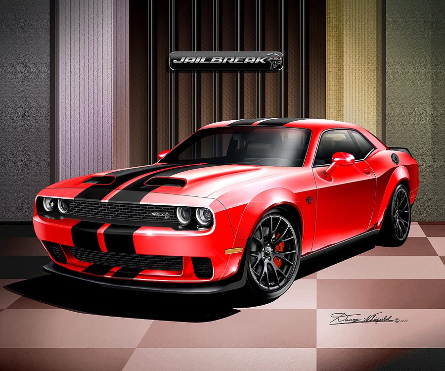 Miniatura 5 de 2019-2020 Dodge Challenger Hell Cat  Fine Art Prints By Danny Whitfield (20in x 24in, PITCH BLACK)
