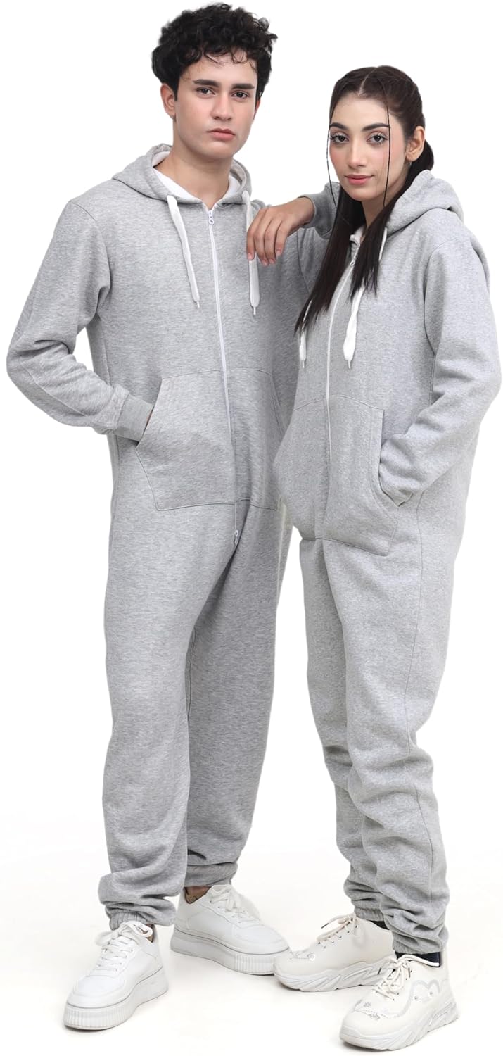 Adult Onesie Pajama for Men & Women | One Piece Hooded Jumpsuit, Ultra Soft Fleece | Loungewear, Sportwear
