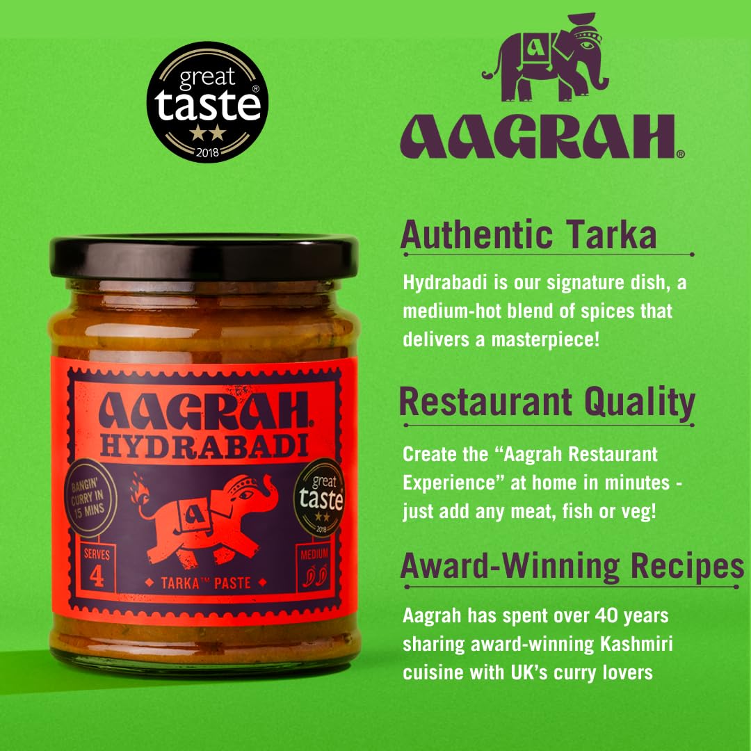 Aagrah Traditionelle Hydrabadi Tarka Sauce 3 x 270 g, Restaurantrezept