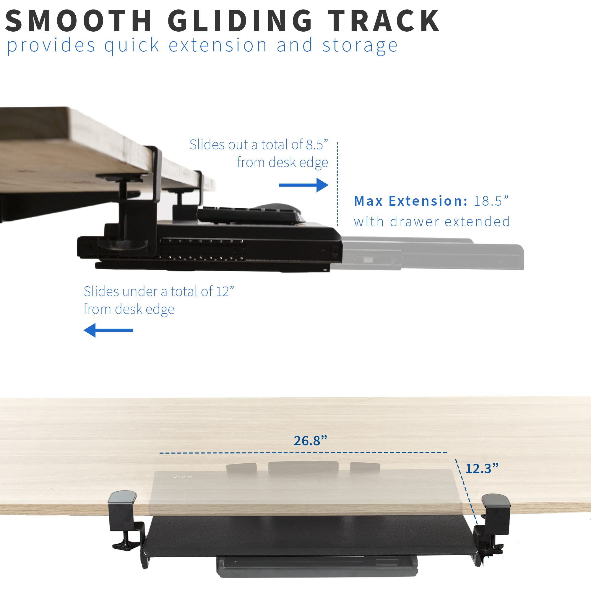 Buy VIVO Large Keyboard Tray Under Desk Pull Out Platform with Pencil