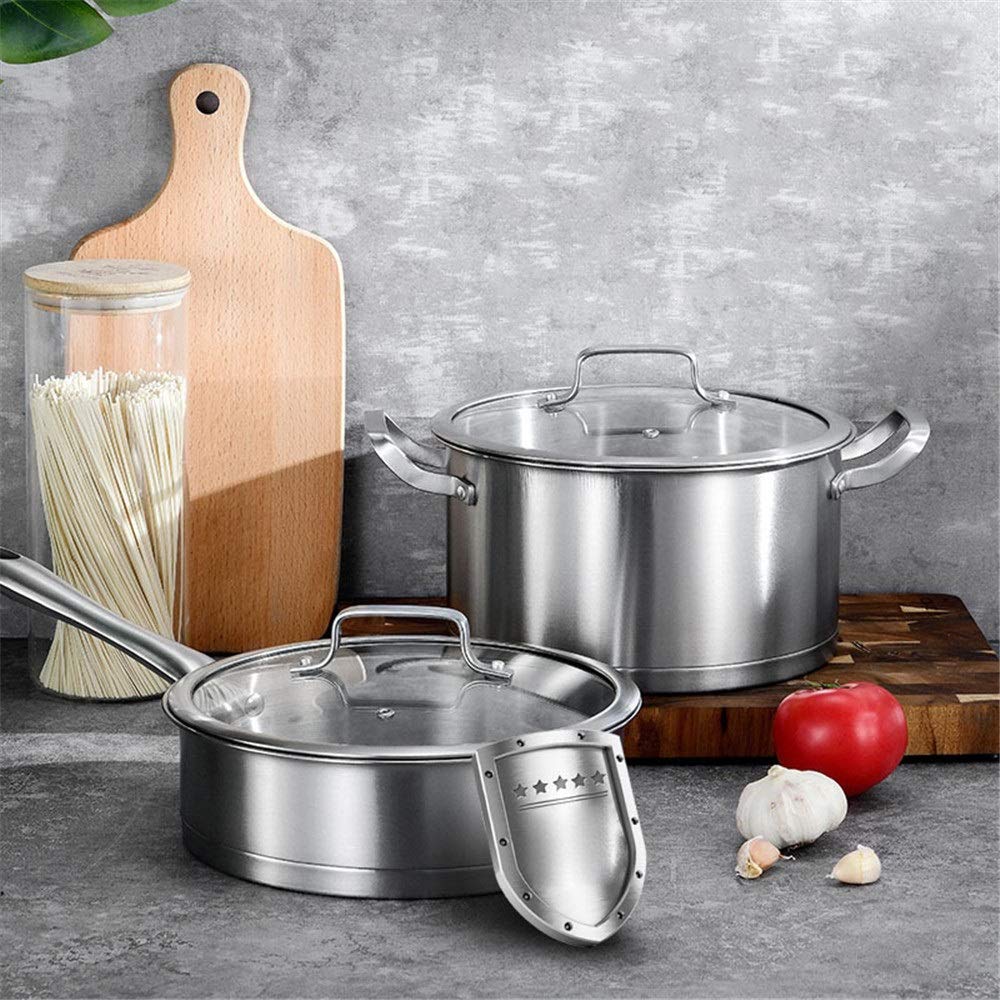 Juegos de Ollas y Sartenes Acero inoxidable de utensilios cocina profesional for el hogar restaurante ollas y sartenes Set Utensilios Cocina para Uso en la Cocina