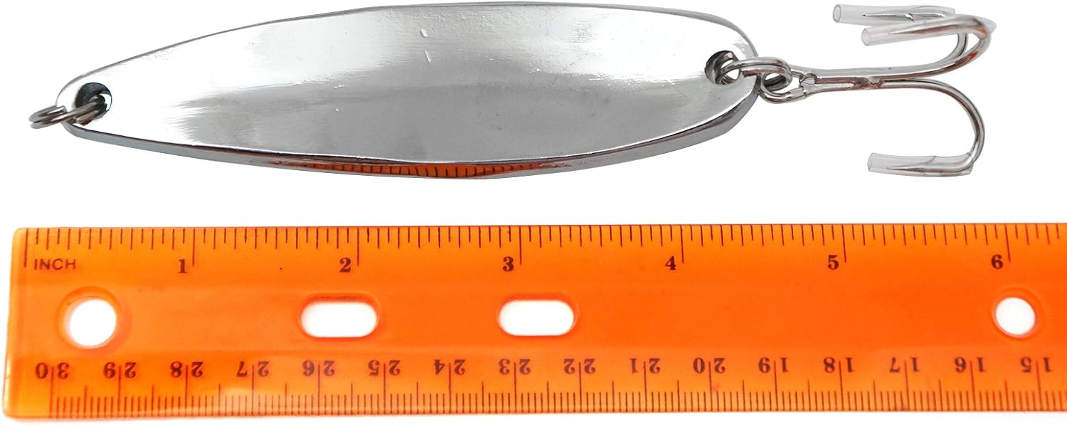 10pcs 3oz 6inch Fishing Spoon with Treble Hook Fish Jig Bait Lures Silver Tape - Fish WOW!