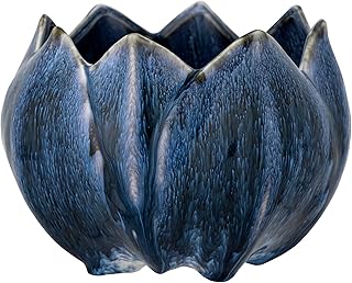 Bloomingville Bedour - Macetero (cerámica, 19 cm), Color Azul Oscuro