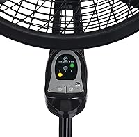 Vista 8 de Lasko Oscillating Cyclone Pedestal Fan, Adjustable Height, Timer, Remote Control, 3 Speeds, for Bedroom, Living Room, Home Office, 18", Black, 1843