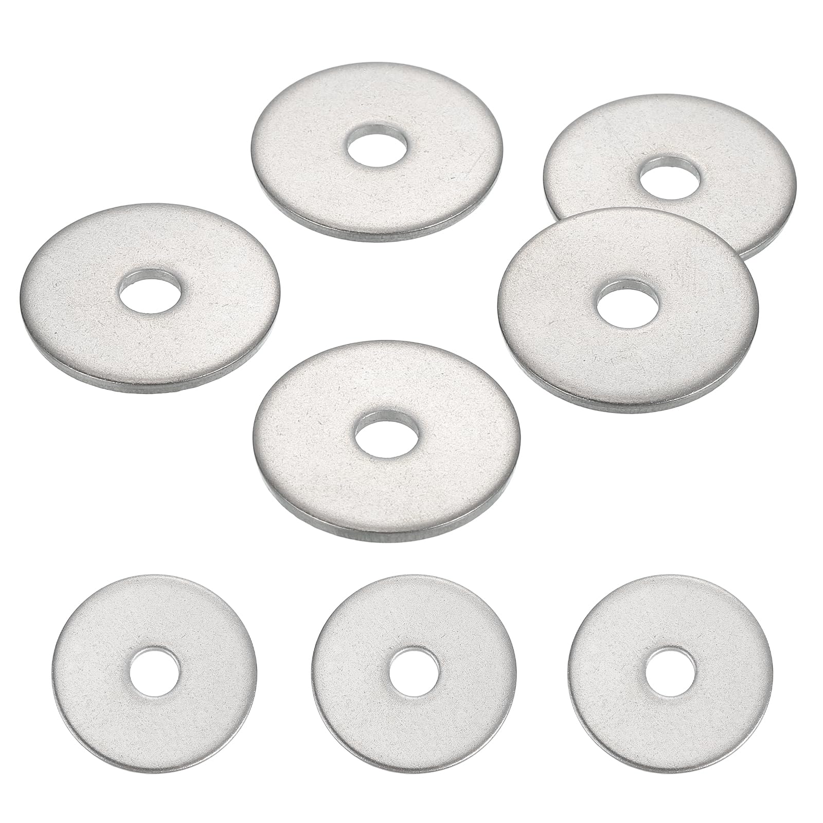sourcing map 5 Pcs M6 304 Stainless Steel Flat Washers Round Flat Spacers for Screws, Bolts, Plumbing, Automotive, DIY, Electrical Device 6.5mm ID 28mm OD 2mm Thick