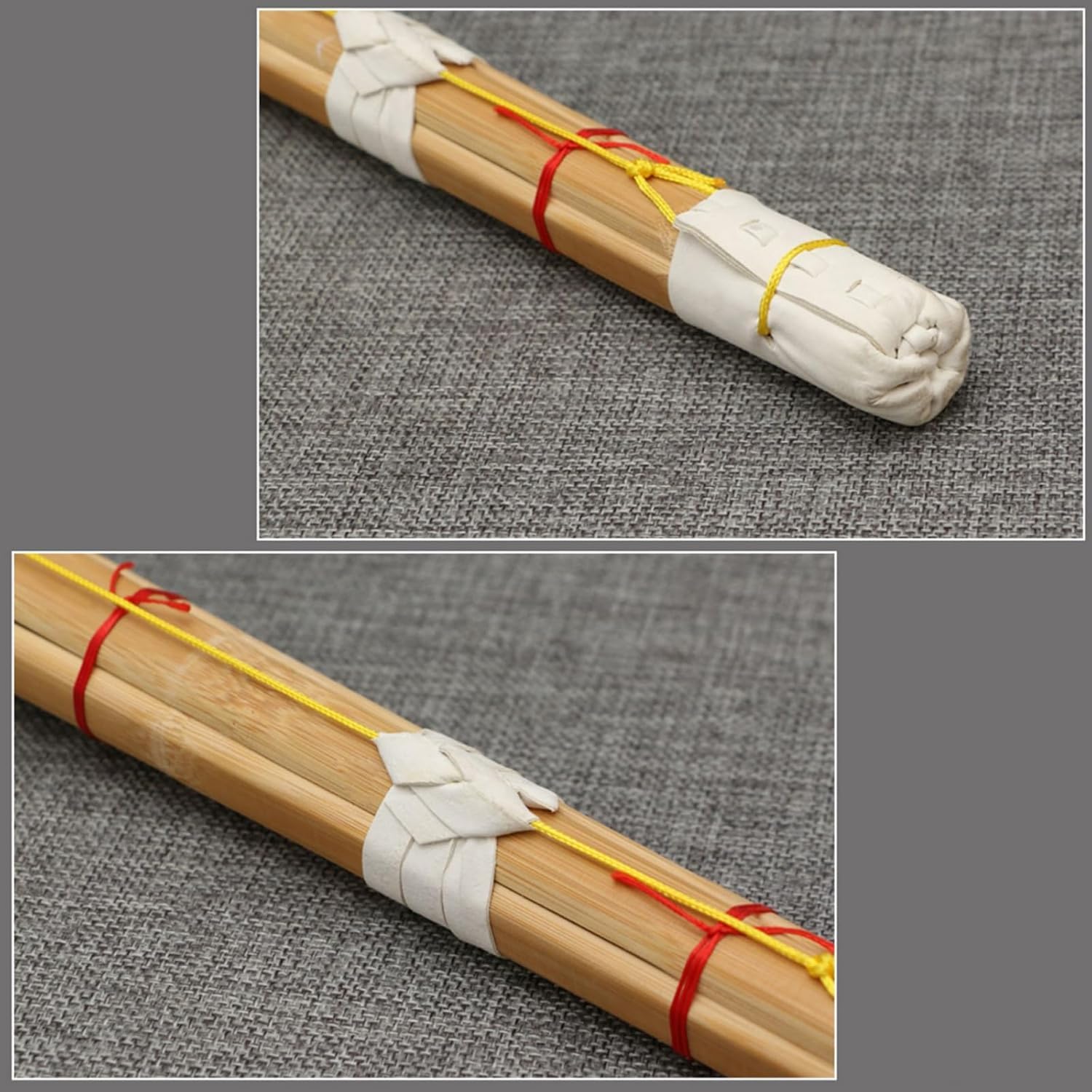 Épée de samouraï en Bambou Naturel,Épées en Bois de Pratique du Kendo,Katana Japonais en Bois Fait à la Main pour l'entraînement,Les Cadeaux,Le Cosplay-2PCS||120CM