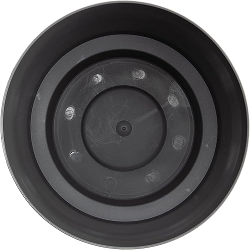 Miniatura 3 de Bloem Hopson Maceta redonda con soporte de metal negro 6 pulgadas, color carbón, maceta de plástico duradero, soporte extraíble con recubrimiento en