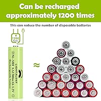 Vista 5 de Baterías recargables Ni-MH AA, batería precargada de alta capacidad Double A de 1.2V para luces solares de exterior (AA-1300mAh-12pack)