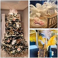 Vista 6 de 24 piezas de plumas de avestruz blanco natural de 10-12 pulgadas (25-30cm) para centros de mesa de bodas y fiestas, arreglos florales y decoración